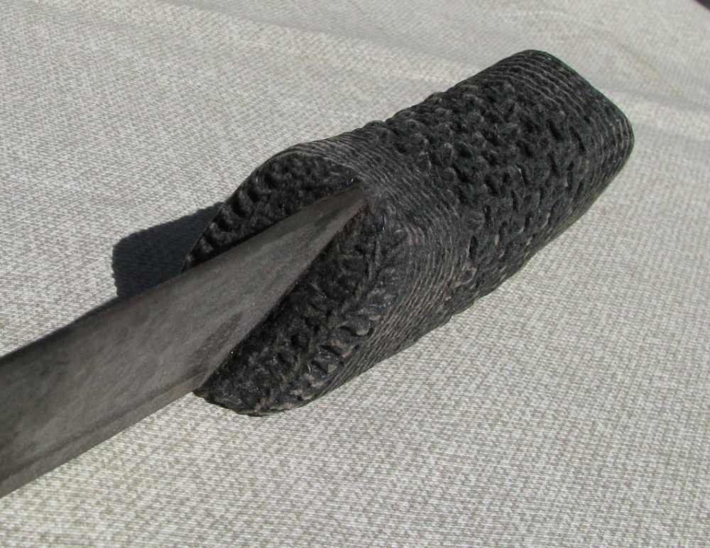  FOLK ART WHALERS MACRAMAE` HILT FLENSING KNIFE CUT DOWN SWORD 1850's-img-7