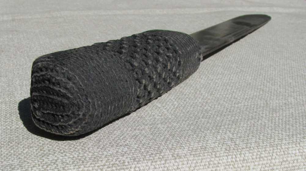  FOLK ART WHALERS MACRAMAE` HILT FLENSING KNIFE CUT DOWN SWORD 1850's-img-10