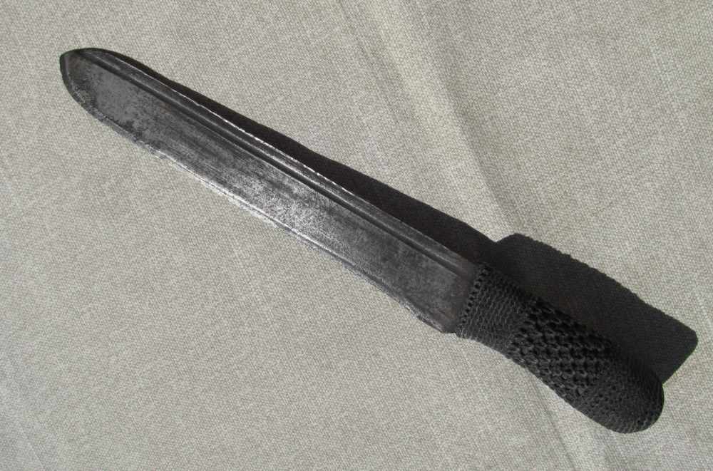  FOLK ART WHALERS MACRAMAE` HILT FLENSING KNIFE CUT DOWN SWORD 1850's-img-1