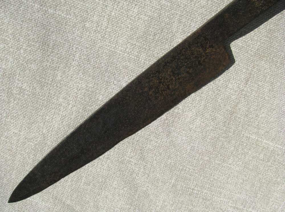 LARGE AMERICAN BOWIE* KNIFE FORGED FROM AN ENGLISH RASP FILE / CIRCA 1850-img-10