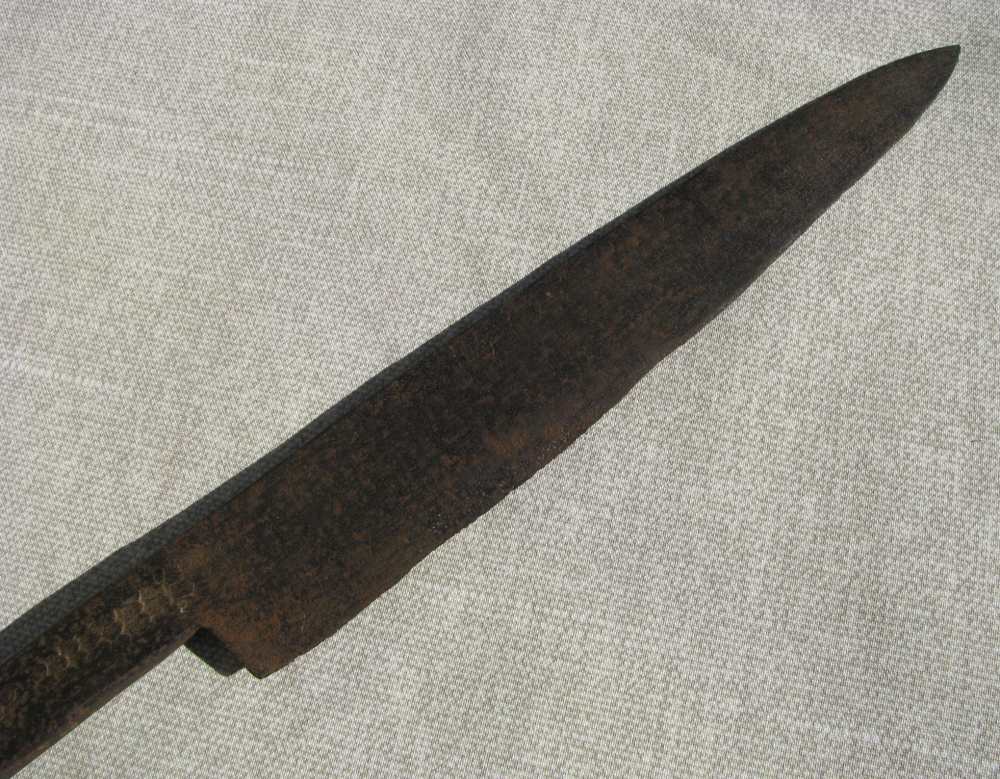LARGE AMERICAN BOWIE* KNIFE FORGED FROM AN ENGLISH RASP FILE / CIRCA 1850-img-9