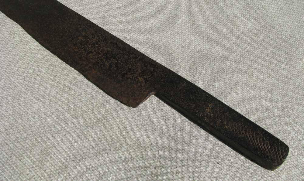 LARGE AMERICAN BOWIE* KNIFE FORGED FROM AN ENGLISH RASP FILE / CIRCA 1850-img-7