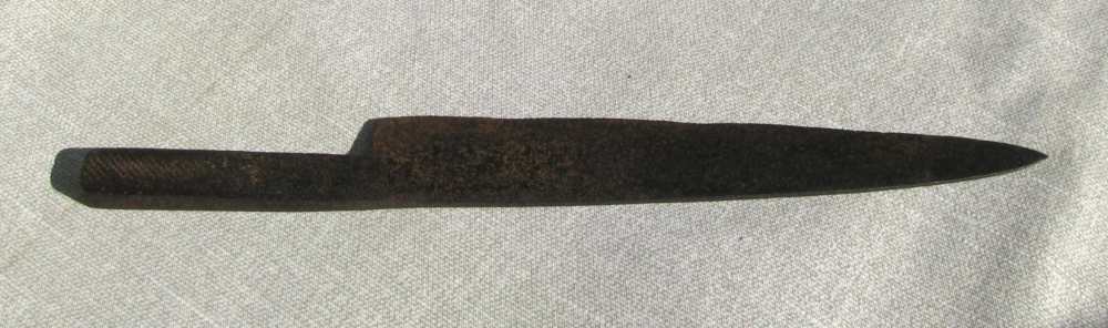 LARGE AMERICAN BOWIE* KNIFE FORGED FROM AN ENGLISH RASP FILE / CIRCA 1850-img-6