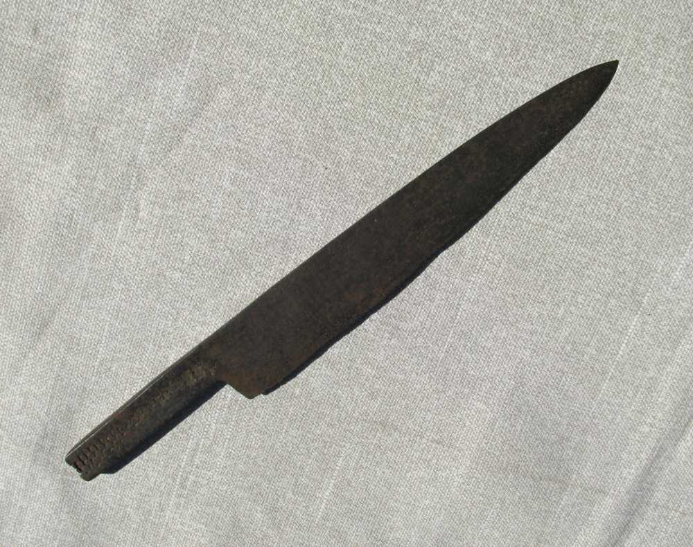 LARGE AMERICAN BOWIE* KNIFE FORGED FROM AN ENGLISH RASP FILE / CIRCA 1850-img-1