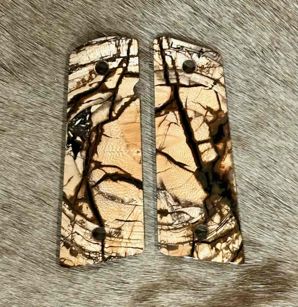 NIGHTHAWK CUSTOM CROSS-CUT MAMMOTH IVORY 1911 GOV'T / COMMANDER GRIPS-img-0