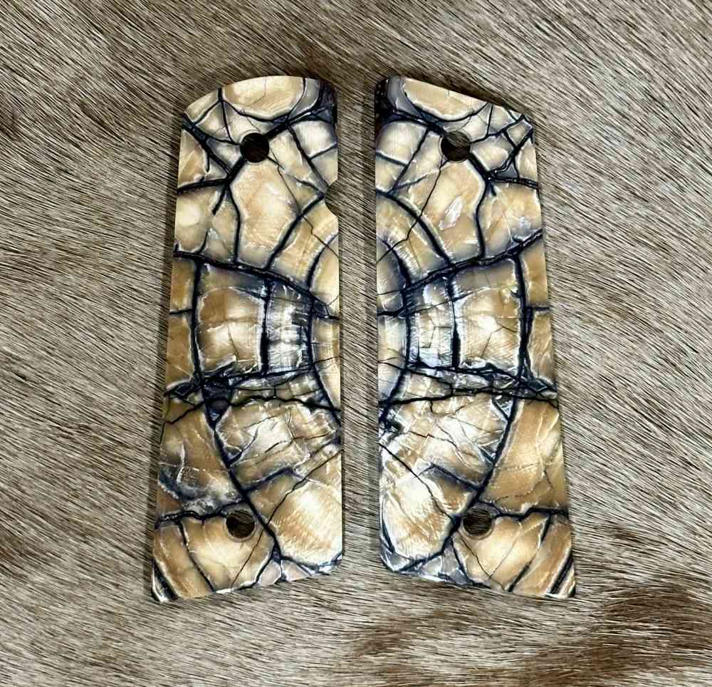 NIGHTHAWK CUSTOM CROSS-CUT MAMMOTH IVORY 1911 GOV'T / COMMANDER GRIPS-img-0