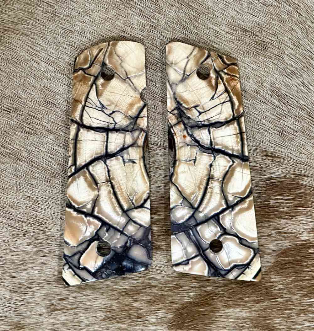 NIGHTHAWK CUSTOM CROSS-CUT MAMMOTH IVORY 1911 GOV'T / COMMANDER GRIPS-img-0