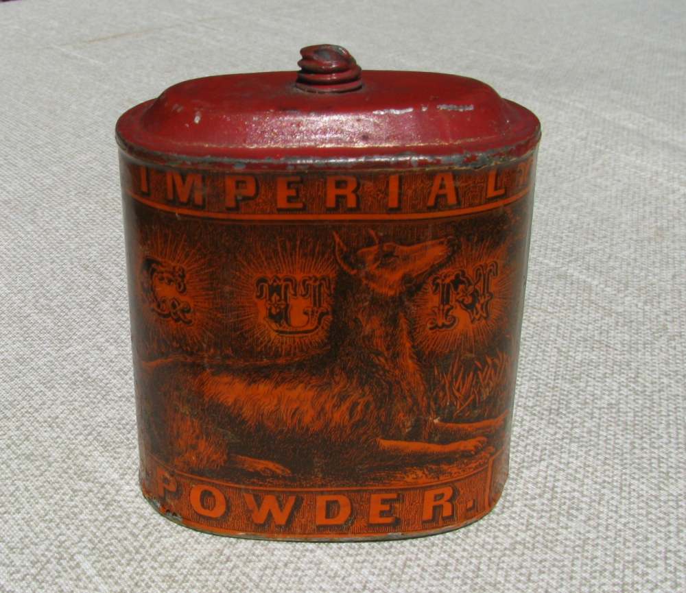 Eureka Powder Works Hunting Dog Imperial Gun Powder Tin 1885 –1905-img-0