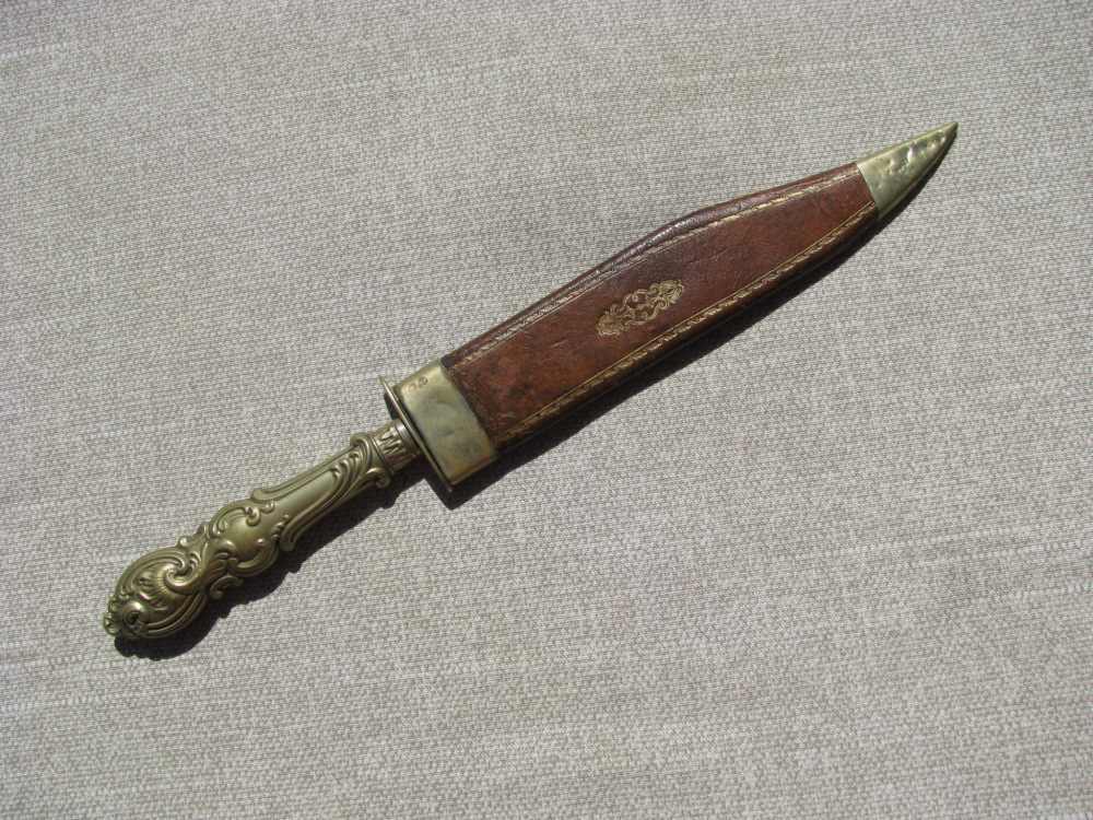 ANTIQUE BOWIE KNIFE AND ORIGINAL SHEATH CIRCA 1840’s – MID 1860’s-img-0
