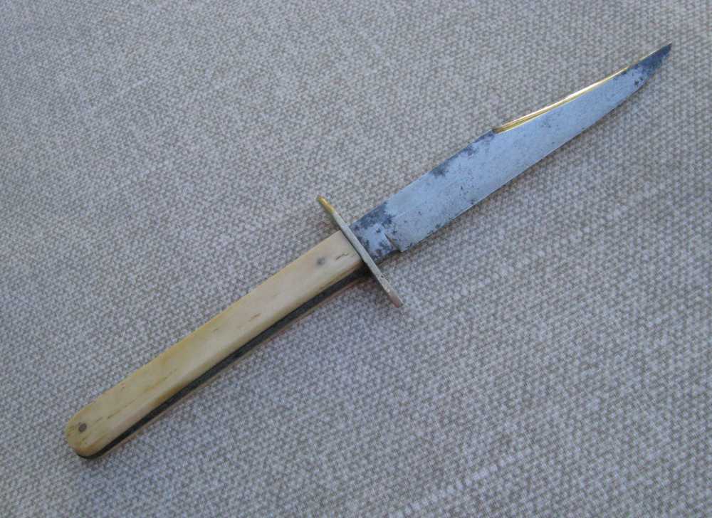 SALE! ANTIQUE CAST STEEL ETCHED DIRK/HUNTING KNIFE ORIGINAL SHEATH1860-80s-img-10