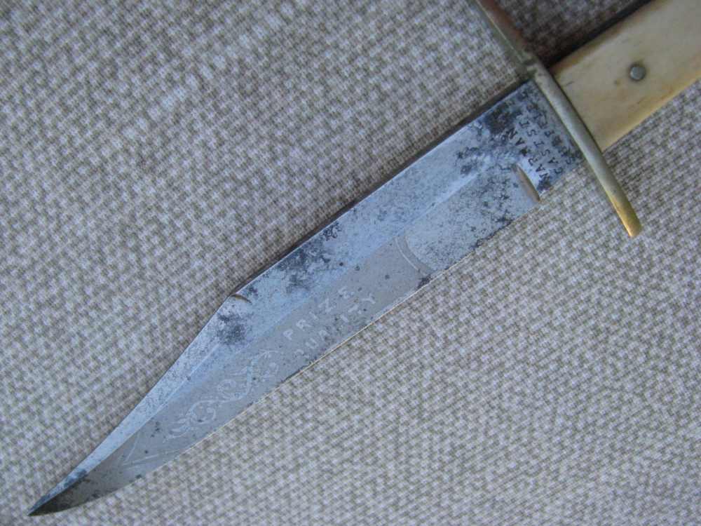 SALE! ANTIQUE CAST STEEL ETCHED DIRK/HUNTING KNIFE ORIGINAL SHEATH1860-80s-img-11