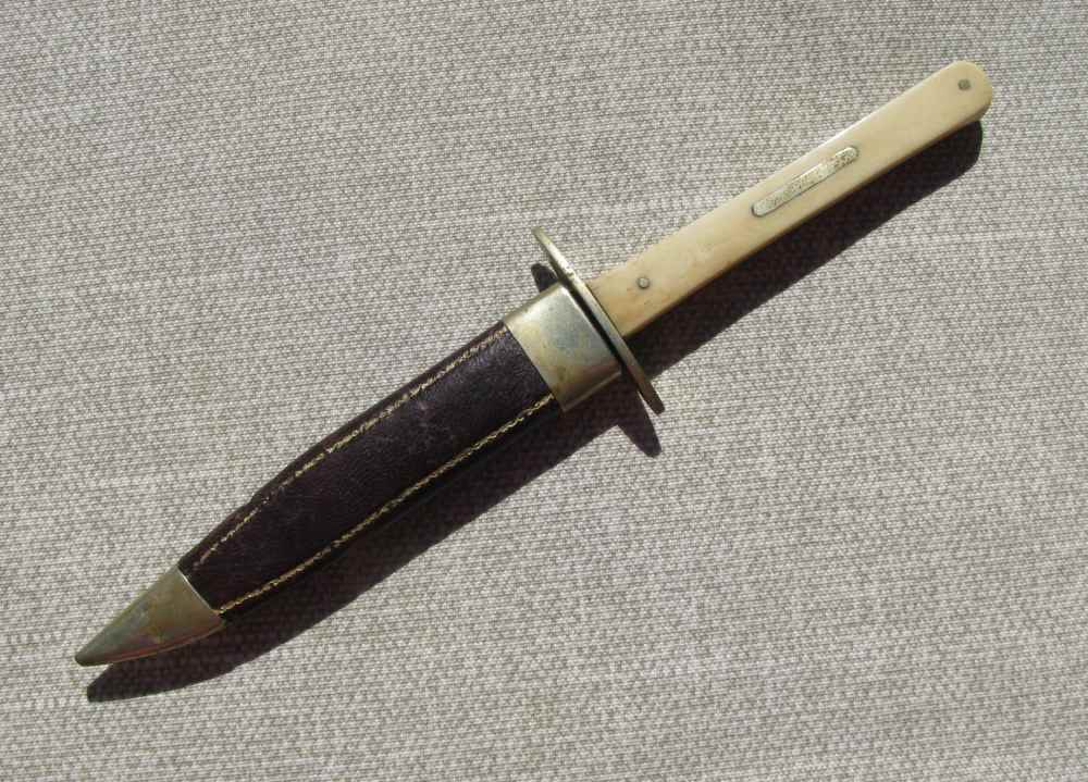 SALE! ANTIQUE CAST STEEL ETCHED DIRK/HUNTING KNIFE ORIGINAL SHEATH1860-80s-img-4
