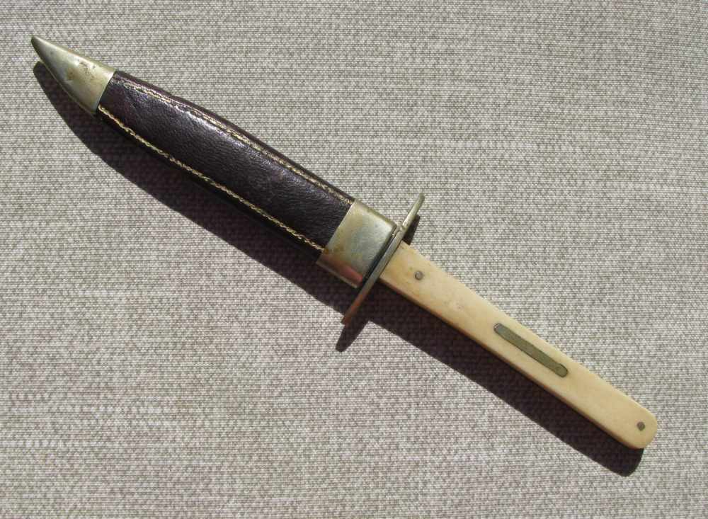 SALE! ANTIQUE CAST STEEL ETCHED DIRK/HUNTING KNIFE ORIGINAL SHEATH1860-80s-img-6