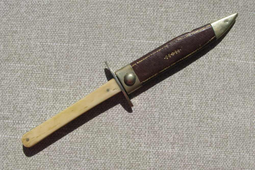 SALE! ANTIQUE CAST STEEL ETCHED DIRK/HUNTING KNIFE ORIGINAL SHEATH1860-80s-img-3