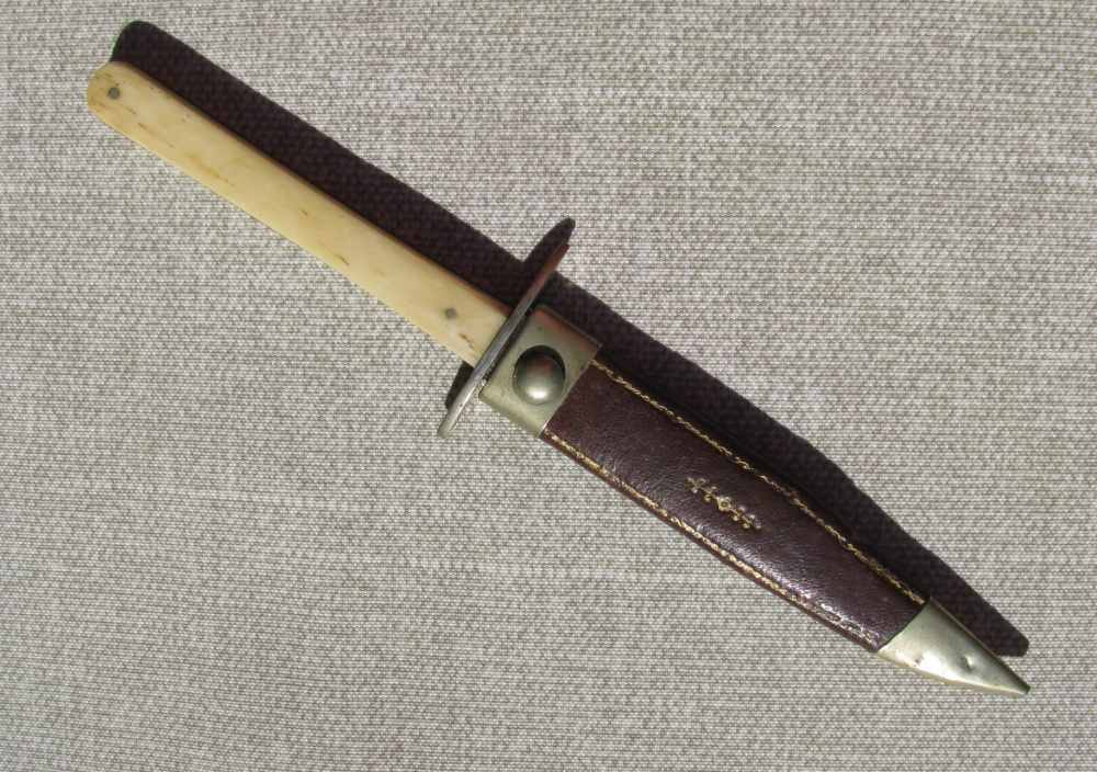 SALE! ANTIQUE CAST STEEL ETCHED DIRK/HUNTING KNIFE ORIGINAL SHEATH1860-80s-img-1