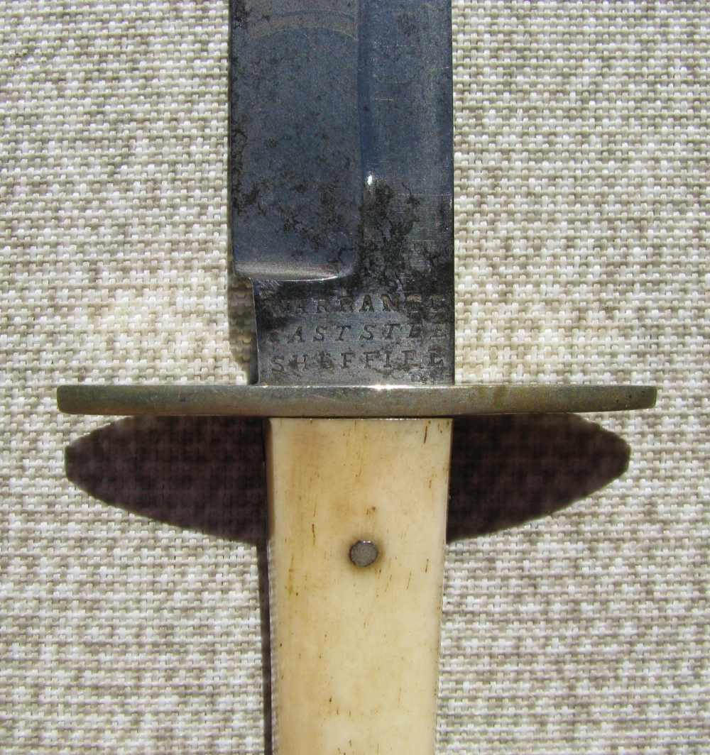 SALE! ANTIQUE CAST STEEL ETCHED DIRK/HUNTING KNIFE ORIGINAL SHEATH1860-80s-img-8