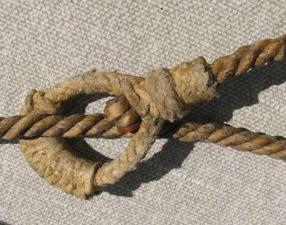  FINE RARE ANTIQUE 6 STRAND TWIST BRAIDED FOLKART RAWHIDE REATA +PROVENANCE-img-5