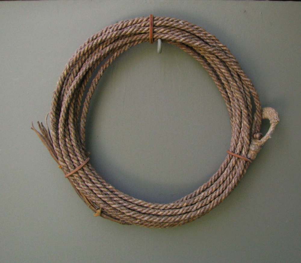  FINE RARE ANTIQUE 6 STRAND TWIST BRAIDED FOLKART RAWHIDE REATA +PROVENANCE-img-12