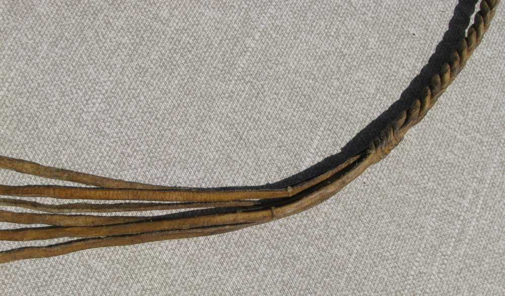  FINE RARE ANTIQUE 6 STRAND TWIST BRAIDED FOLKART RAWHIDE REATA +PROVENANCE-img-11