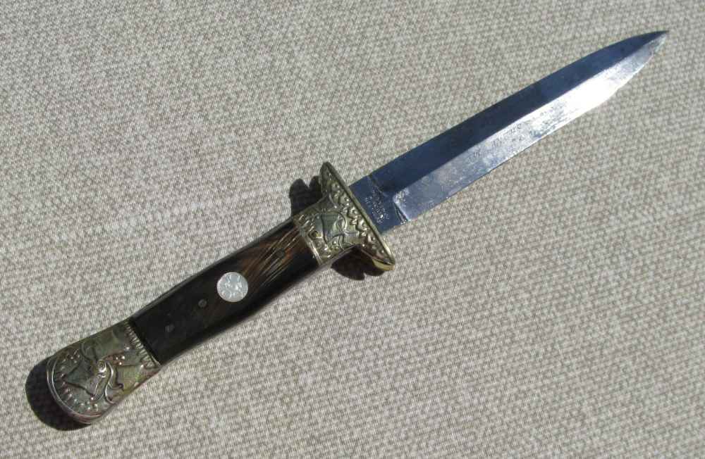 UNIQUE ANTIQUE DRESS DAGGER ORIGINAL SHEATH RARE MAKER MACHIN 1846-1860s-img-9