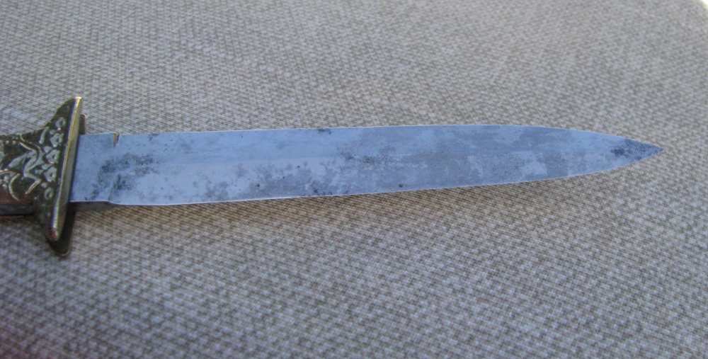 UNIQUE ANTIQUE DRESS DAGGER ORIGINAL SHEATH RARE MAKER MACHIN 1846-1860s-img-17