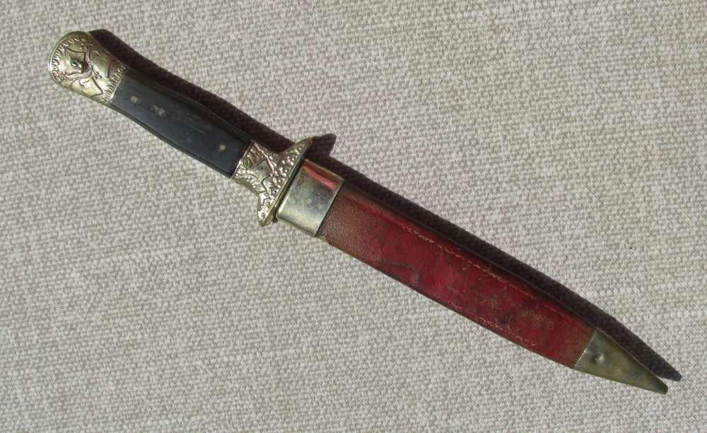 UNIQUE ANTIQUE DRESS DAGGER ORIGINAL SHEATH RARE MAKER MACHIN 1846-1860s-img-10