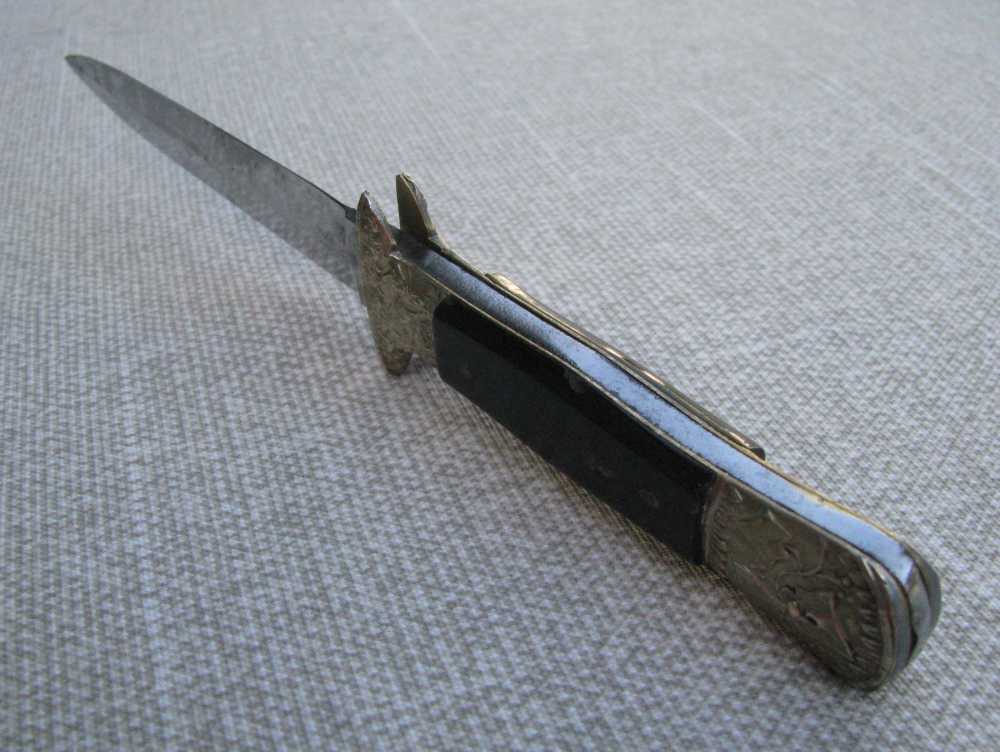 UNIQUE ANTIQUE DRESS DAGGER ORIGINAL SHEATH RARE MAKER MACHIN 1846-1860s-img-15