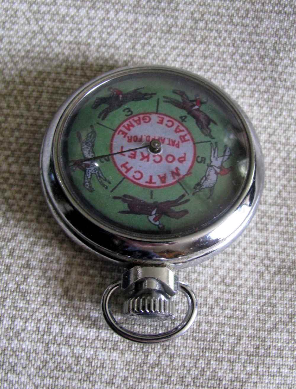 SCARCE FINE MECHANICAL HORSE RACING GAMBLING DEVICE VINTAGE POCKET WATCH-img-7
