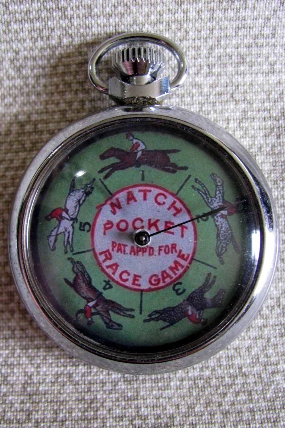 SCARCE FINE MECHANICAL HORSE RACING GAMBLING DEVICE VINTAGE POCKET WATCH-img-5