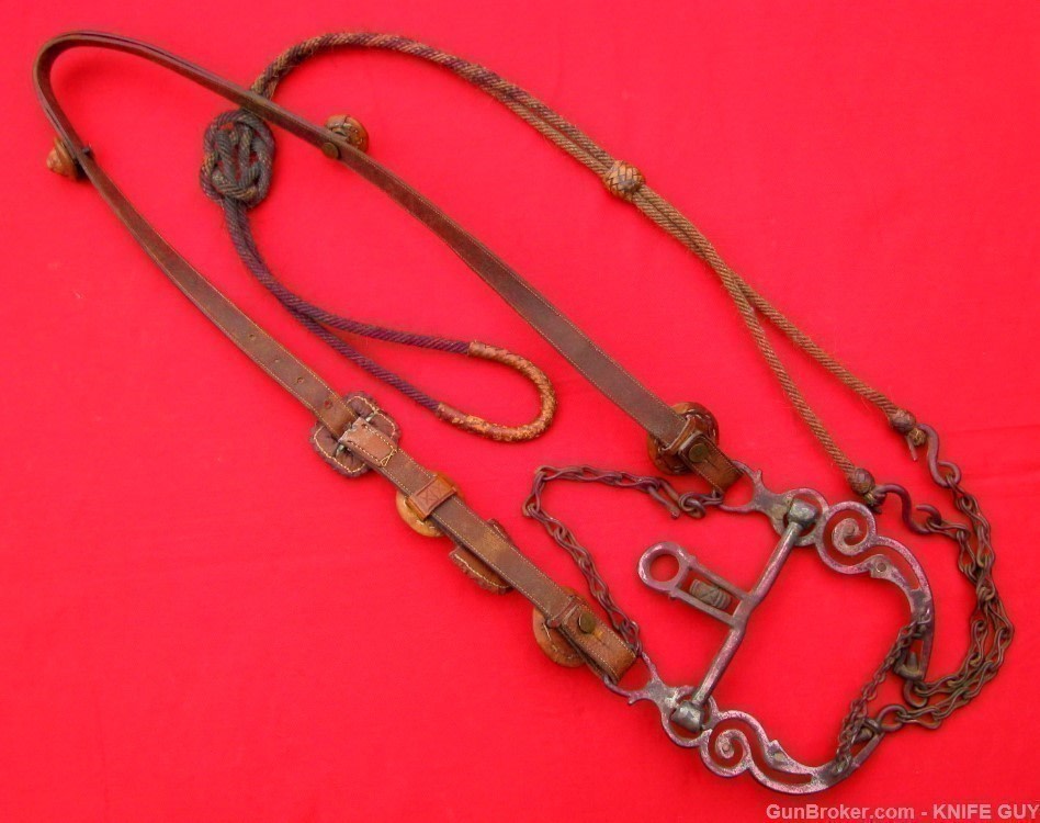 SALE! FINE SET 1870 CALIF SILVER BIT LION CONCHOS HEADSTALL HORSEHAIR REINS-img-16