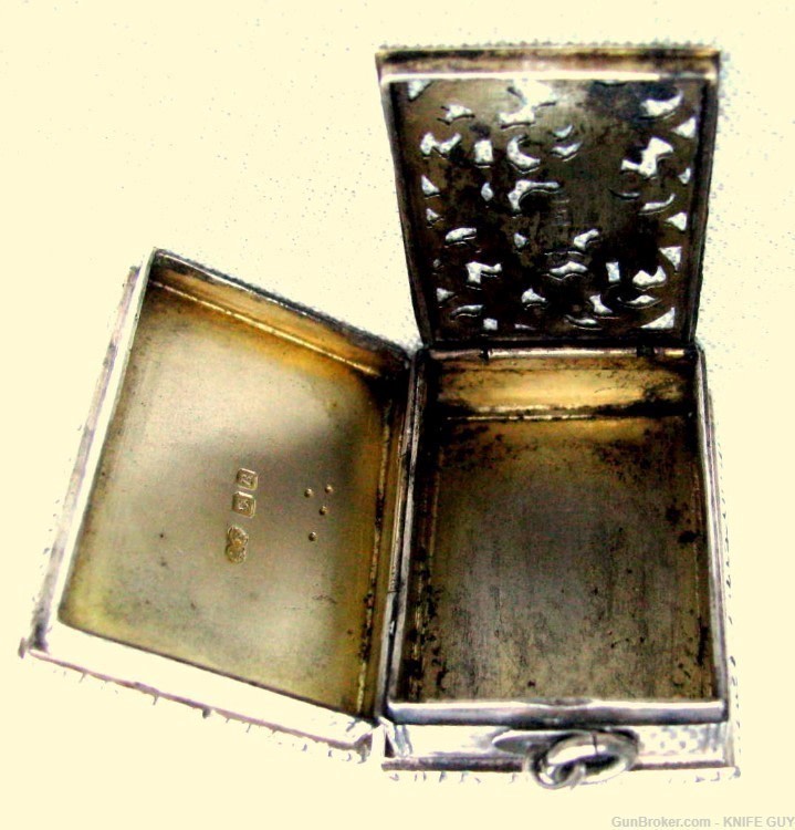 FINE ANTIQUE HANDMADE 1.5 OZ. SILVER/GOLD WASHED/6 HALLMARKS VINAIGARETTE -img-14