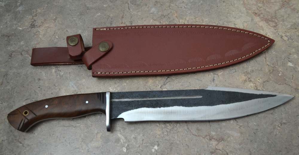 Custom Made Hand Forged Railroad Track Seax Knife with Wood Handle (SR 25)-img-0