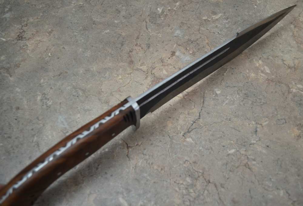 Custom Made Hand Forged Railroad Track Seax Knife with Wood Handle (SR 25)-img-7