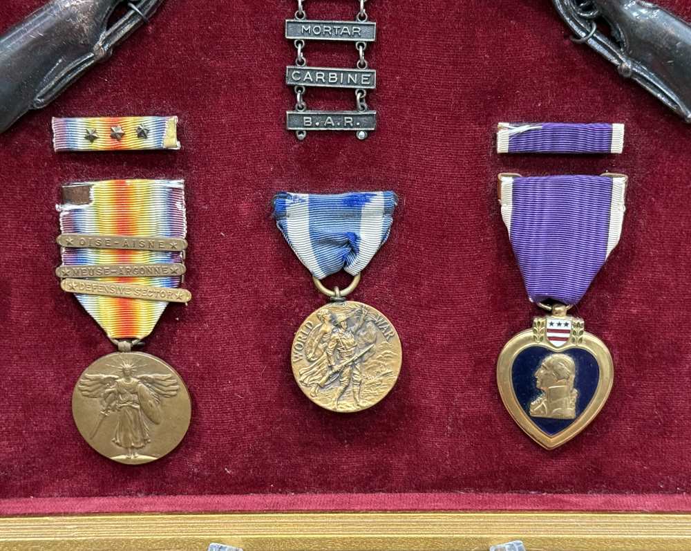 WW1 US Medal Lot Campaign NEW YORK PURPLE HEART NAMED & NUMBERED Pre WW2 -img-4