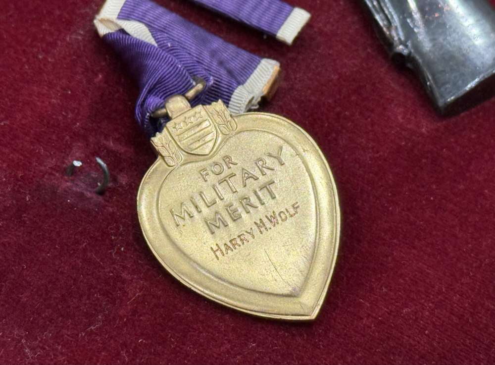 WW1 US Medal Lot Campaign NEW YORK PURPLE HEART NAMED & NUMBERED Pre WW2 -img-26
