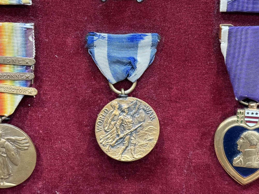 WW1 US Medal Lot Campaign NEW YORK PURPLE HEART NAMED & NUMBERED Pre WW2 -img-7