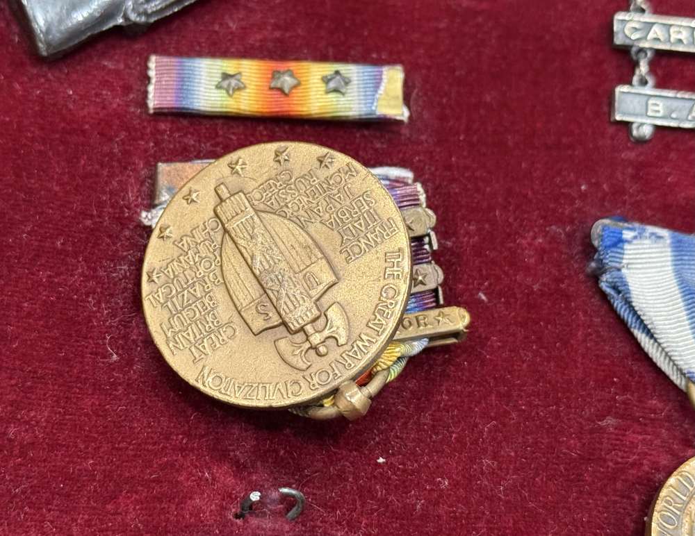 WW1 US Medal Lot Campaign NEW YORK PURPLE HEART NAMED & NUMBERED Pre WW2 -img-21
