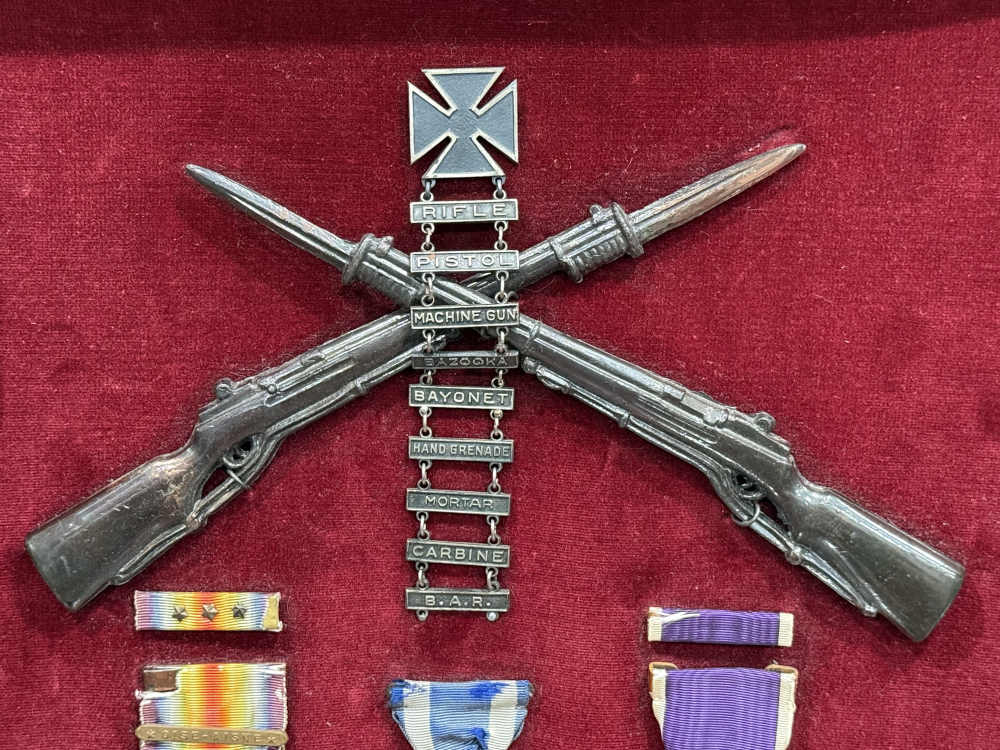 WW1 US Medal Lot Campaign NEW YORK PURPLE HEART NAMED & NUMBERED Pre WW2 -img-3