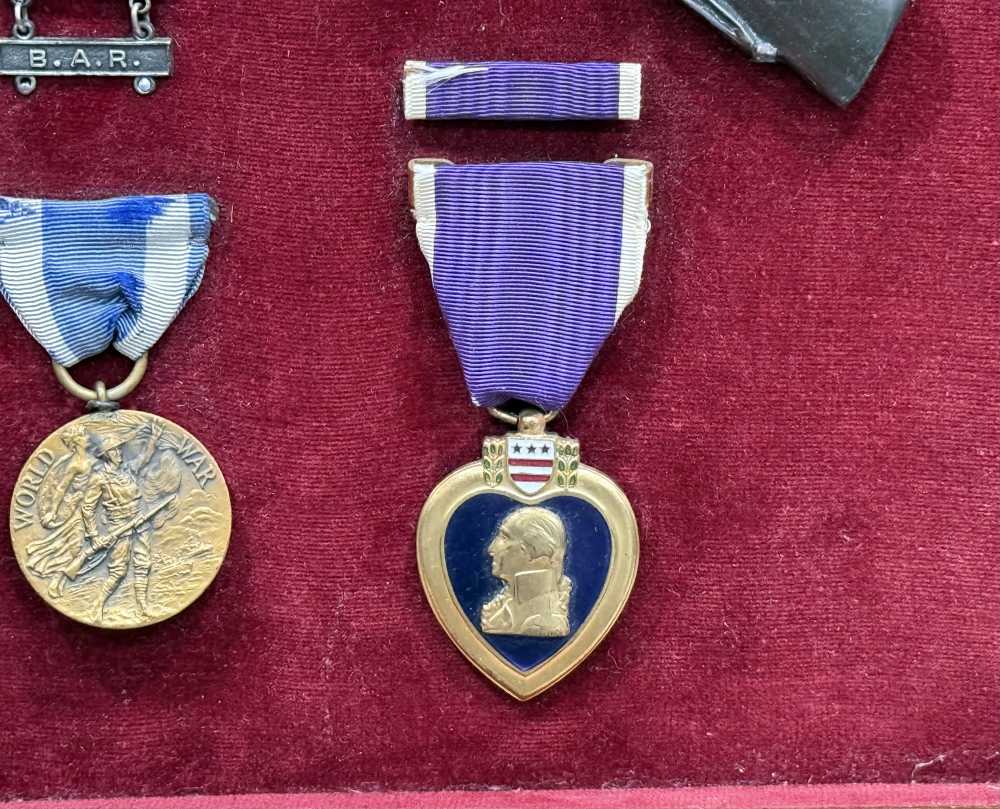 WW1 US Medal Lot Campaign NEW YORK PURPLE HEART NAMED & NUMBERED Pre WW2 -img-8