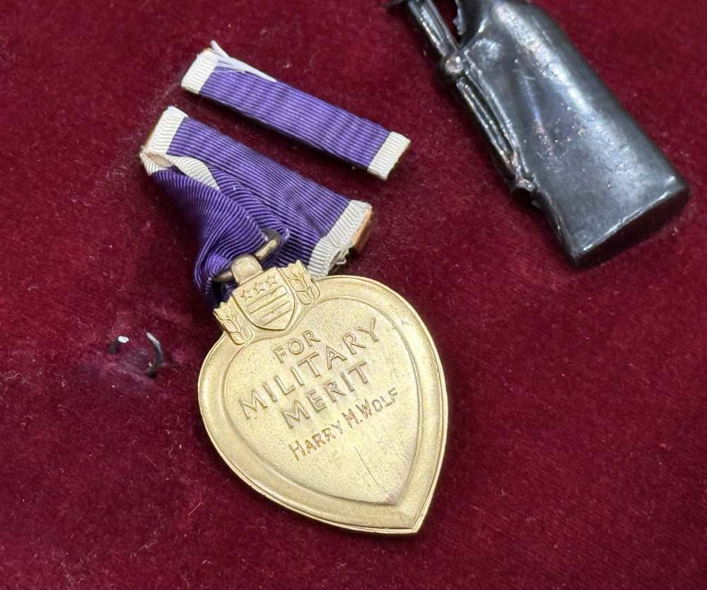 WW1 US Medal Lot Campaign NEW YORK PURPLE HEART NAMED & NUMBERED Pre WW2 -img-25