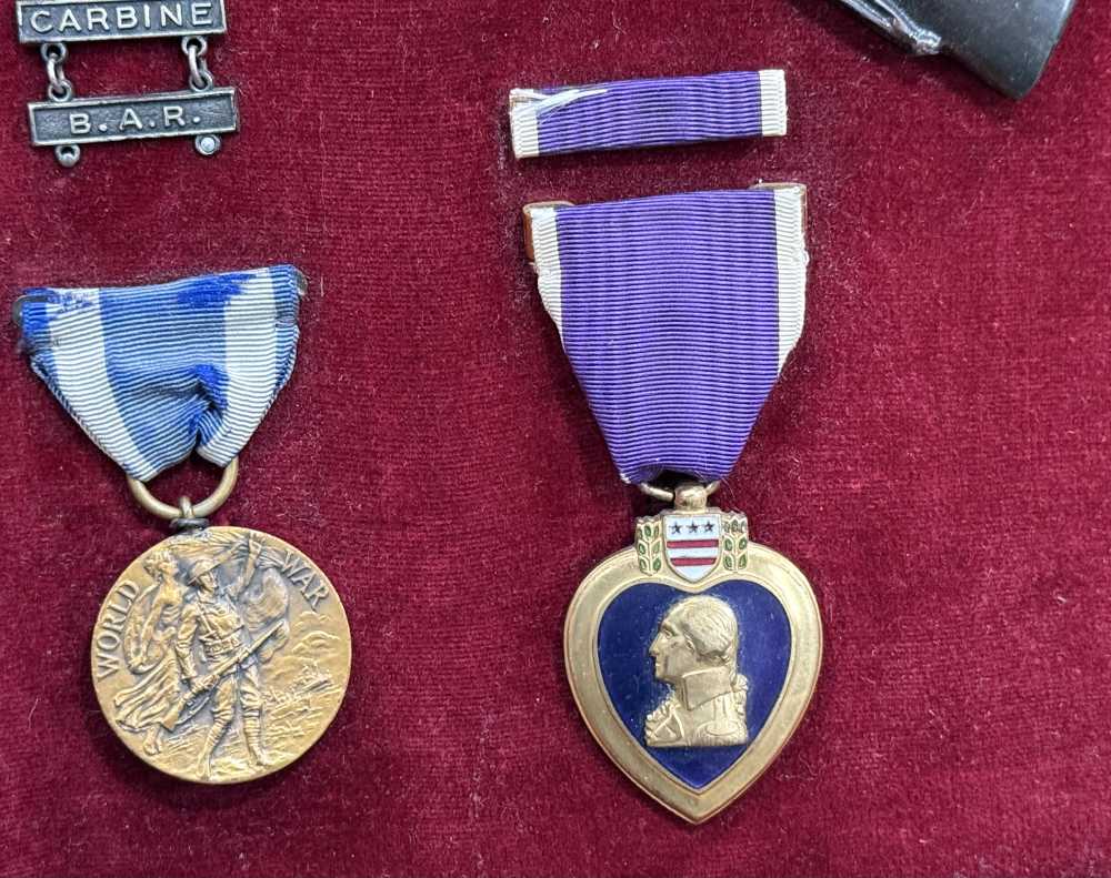 WW1 US Medal Lot Campaign NEW YORK PURPLE HEART NAMED & NUMBERED Pre WW2 -img-18