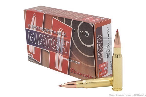  20 Rounds Hornady Superformance 308 Win 168 gr ELD MATCH  #80963-img-0