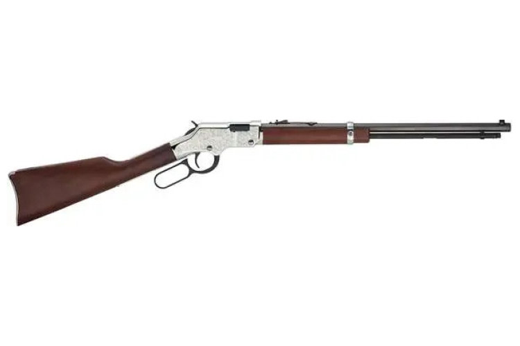 HENRY H4 SILVER EAGLE LEVER ACTION RIFLE RIL 22 WMR 20.5 IN OCT BBL BLUE/ W-img-0