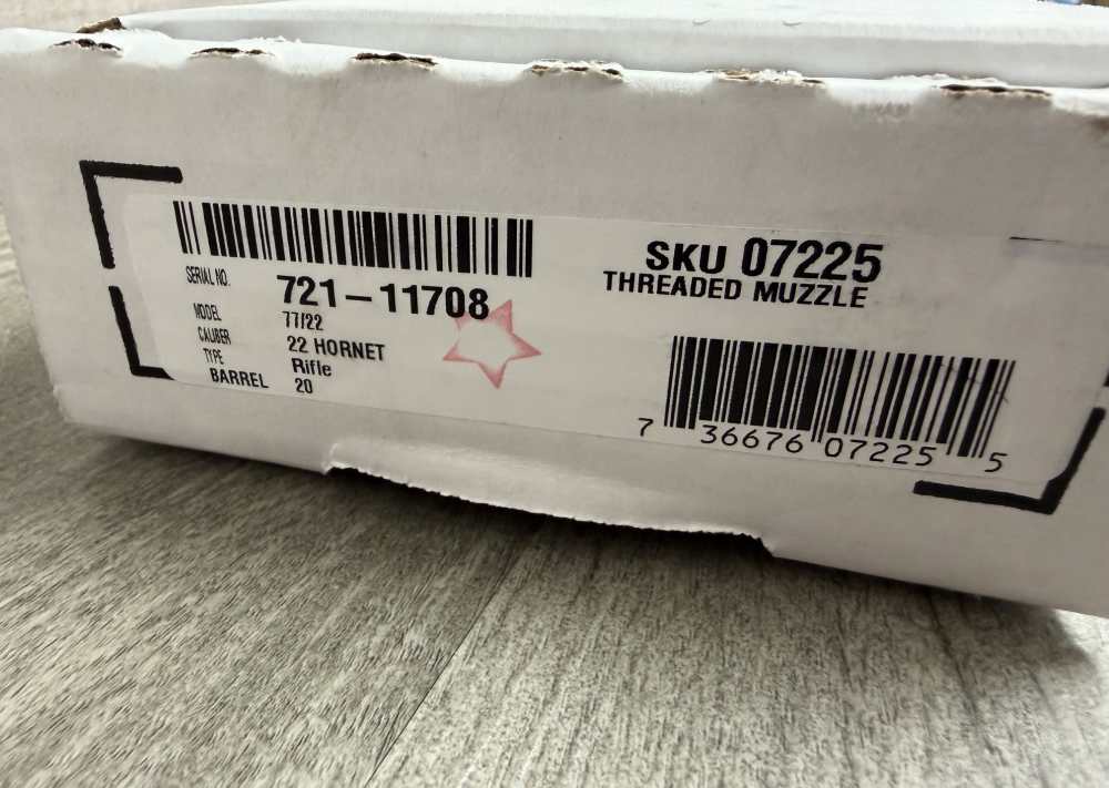 RUGER 77/22 22 HORNET 20" THREADED BARREL WALNUT STOCK 7225 BRAND NEW-img-15