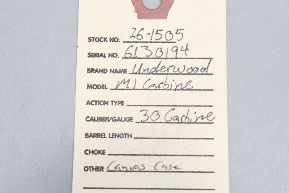 US WW2 Underwood M1 Carbine Semi Auto 30 Carb W 4-44 BRL C&R-img-1