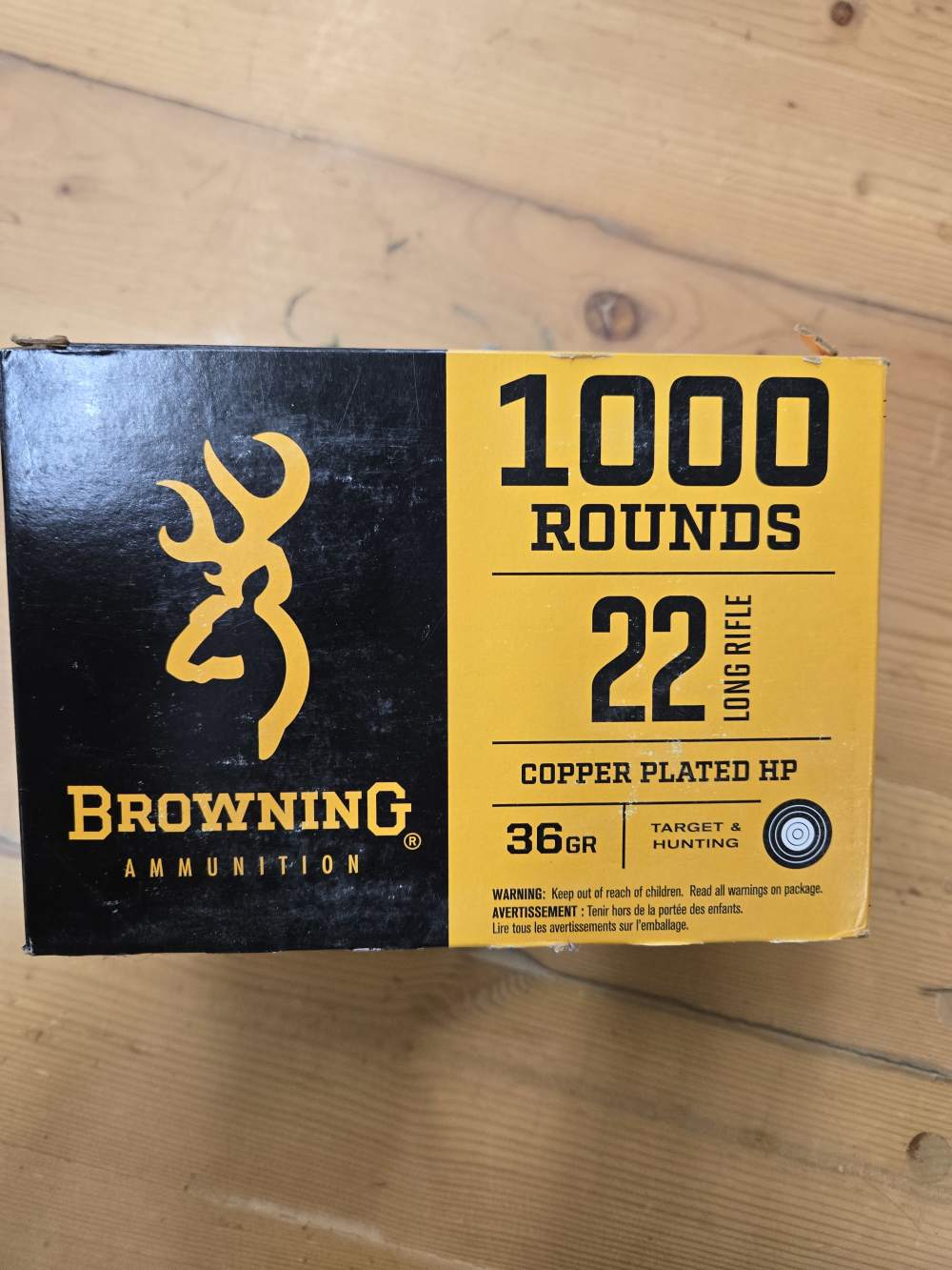 Browning 22LR ammo Copper Plated Hollow Points 1000 rounds .01 Start-img-1
