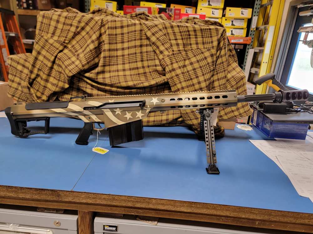 20153 BarrettM107A1 USA 250 Series 50 BMG 20" 1:15 w/Tomahawk, Coin & Case-img-1
