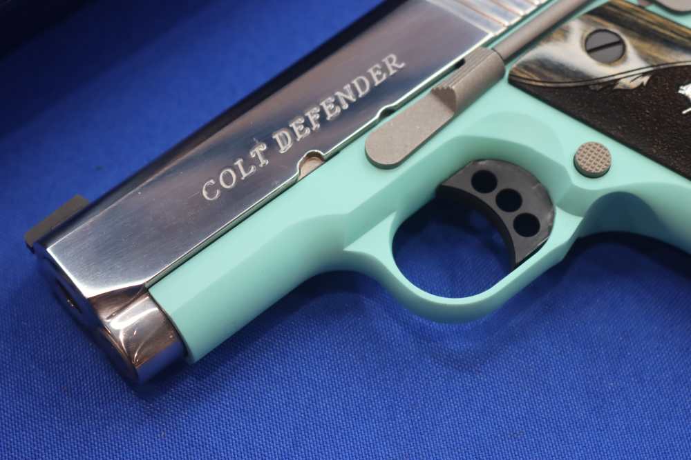 Colt Lightweight Defender 1911 Pistol 9mm 3" Tiffany Blue High Polished SS-img-2