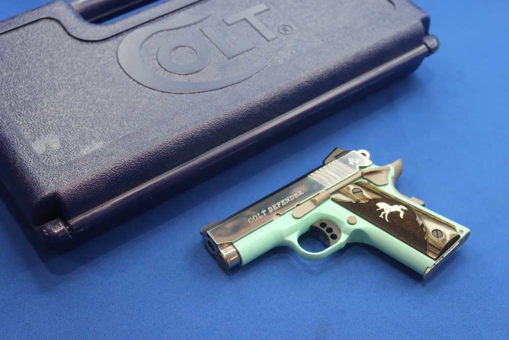 Colt Lightweight Defender 1911 Pistol 9mm 3" Tiffany Blue High Polished SS-img-0