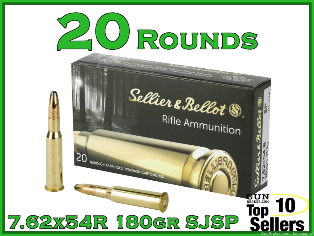 S&B 7.62x54R Ammo 180gr SJSP -img-0